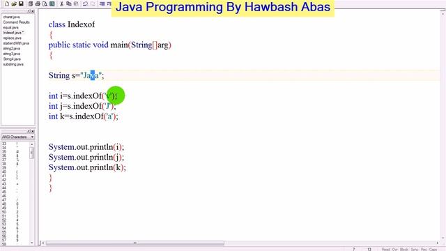String : IndexOf | in java :: فێربونی پرۆگرامسازی جاڤا смотреть онлайн