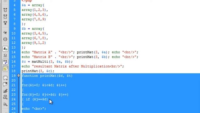 PHP Lab Program 5: Multiplication of two matrices in Telugu - a demo смотреть онлайн
