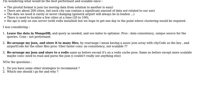 Best strategy for storing static data : json file vs DB (mongo) vs redis смотреть онлайн