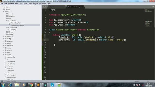 part 12 union two queries laravel | laravel query builder hindi | union() method in laravel смотреть онлайн