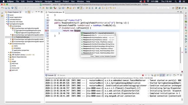 Spring boot and MongoDB - Create rest end point to get single document 05 смотреть онлайн