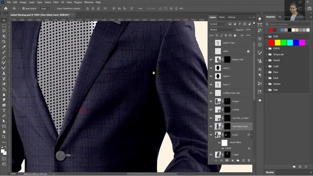 How To Apply Fabric On A PSD Jacket Mockup