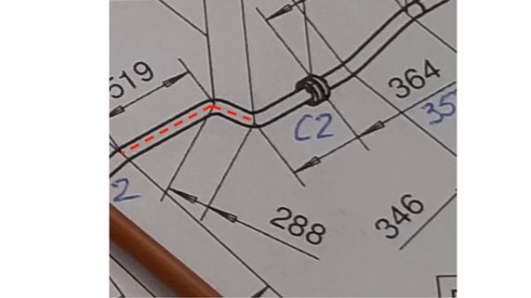 Изометрический чертеж, длина трубопровода. Isometric Drawing