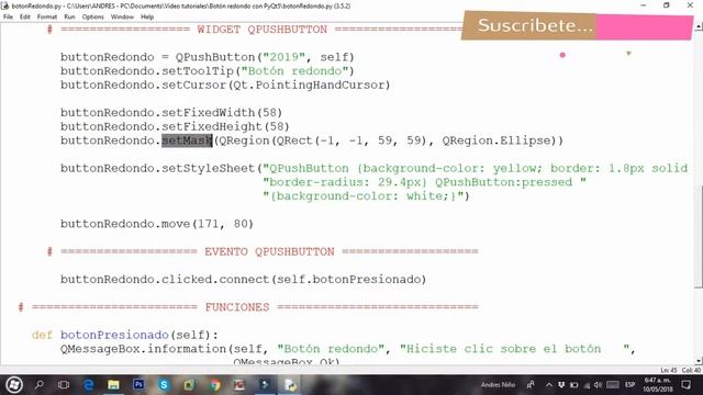 Botón redondo con Python y PyQt5 смотреть онлайн