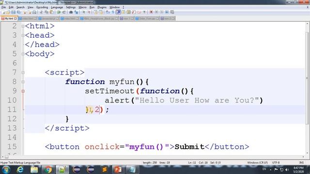 JavaScript Lecture - 61 setTimeout Method смотреть онлайн