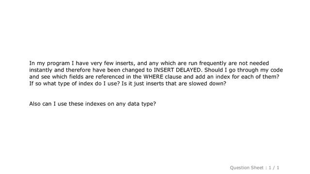 MySQL : Should I add an index for all fields in the WHERE clause? - MySQL смотреть онлайн