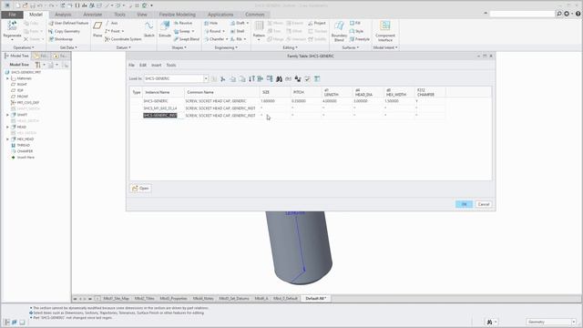 Creo Parametric - Family Tables | Part Modeling смотреть онлайн