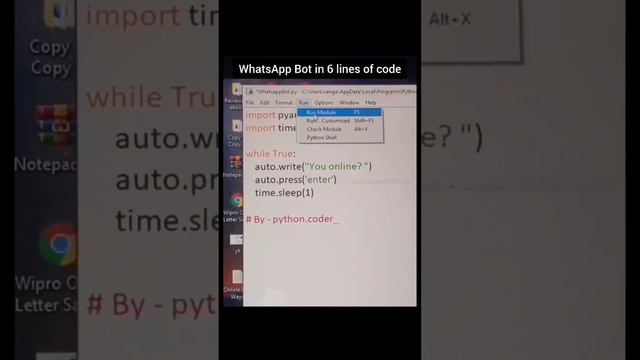 bot in 6 lines using python смотреть онлайн