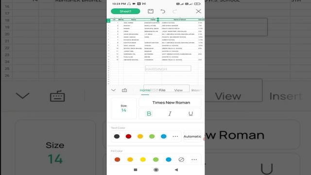 Mobile Se Excel Sheet Me Text Color And Cell Background Color Kaise Dale | Excel Mobile Tutorial смотреть онлайн