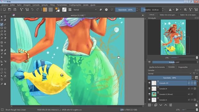 The Little Mermaid | Painting in KRITA | Valu Draw смотреть онлайн