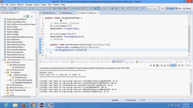 O3 Framework 4 Simple Page Object Model @FindBy PageFactory смотреть онлайн