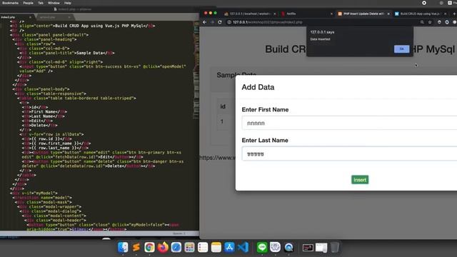Free Code : Build CRUD App using Vue.js PHP MySql смотреть онлайн