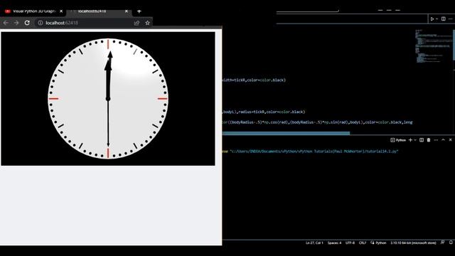 3D Analog Clock | Homework solution to @paulmcwhorter's Python 3D Graphics Tutorial 14 смотреть онлайн