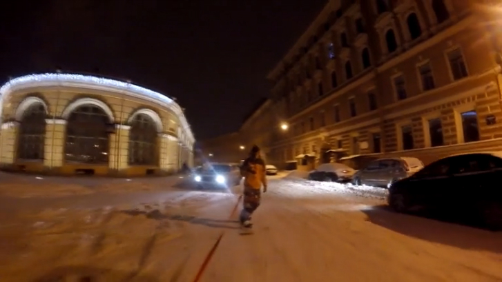 Сноубординг на дорогах Питера смотреть онлайн