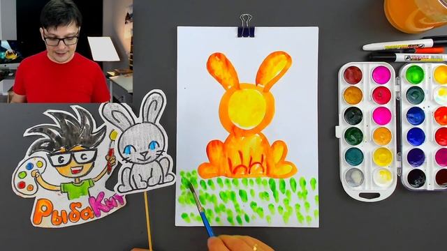 Как нарисовать ЗАЙЧИКА - рисуем зверей с РыбаКит смотреть онлайн