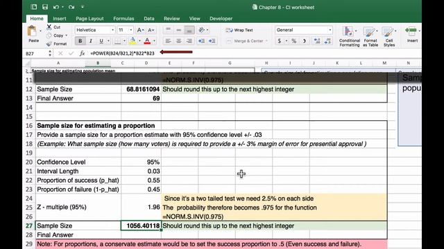 Calculating Sample Sizes in Excel смотреть онлайн