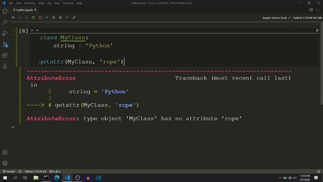 getattr | globals | Python Builtin Functions смотреть онлайн