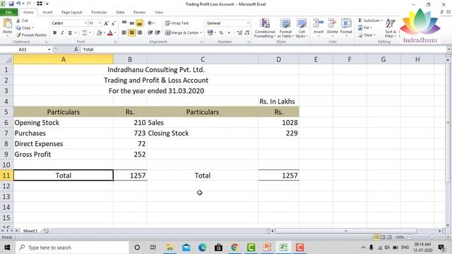 Trading Profit & Loss Account in Excel | CA. Pankaj Deshpande | Indradhanu Academy смотреть онлайн