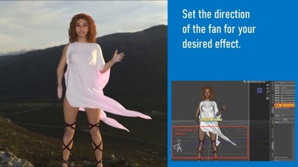 DAZ Studio Tutorial - Wind Effect using dForce and Wind Node