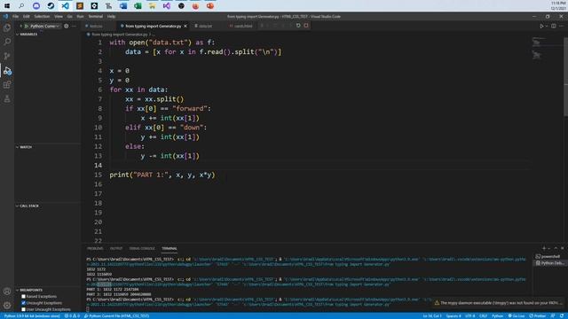 Python Solution for 2021 Advent of Code - Day 2 - Dive! смотреть онлайн