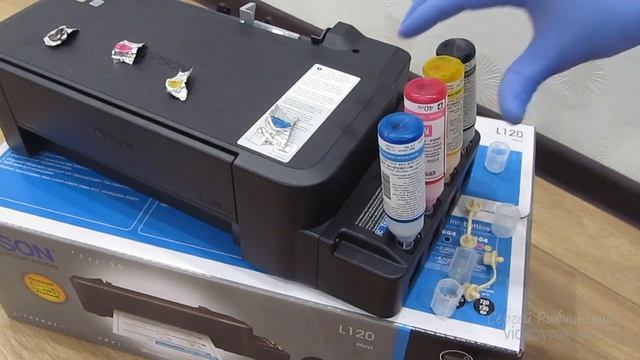 Epson L120. Первая заправка чернил смотреть онлайн