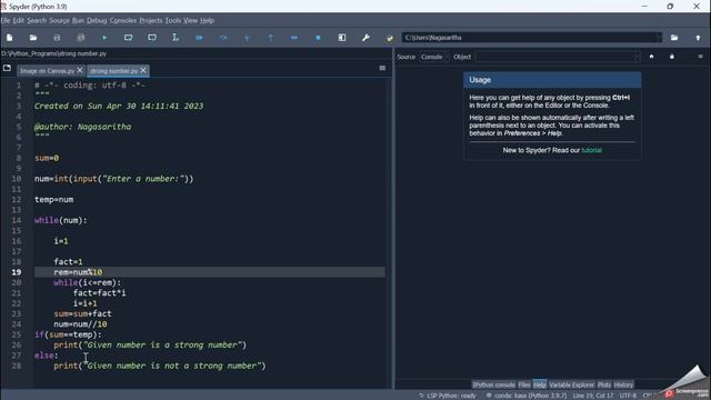 PYTHON : Finding if a number is STRONG NUMBER or not in Python. смотреть онлайн