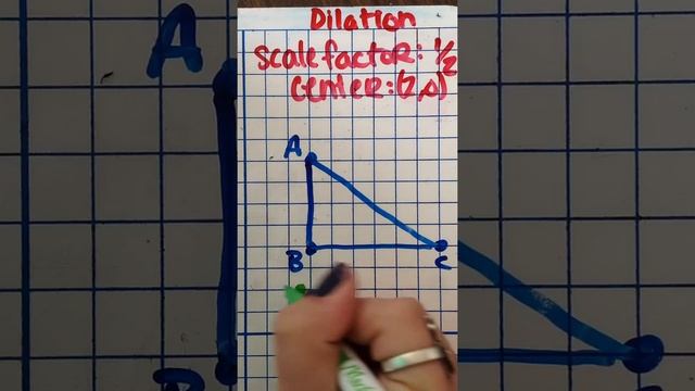 Dilations - The EASY way (No Ruler Needed!) - Scale Factor of 1/2, Center at (2, 0) смотреть онлайн