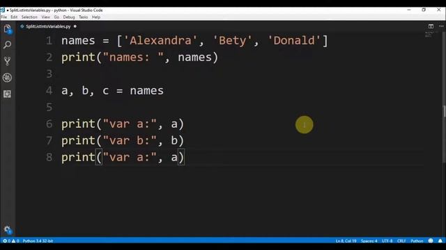 split list into variables in python ? смотреть онлайн