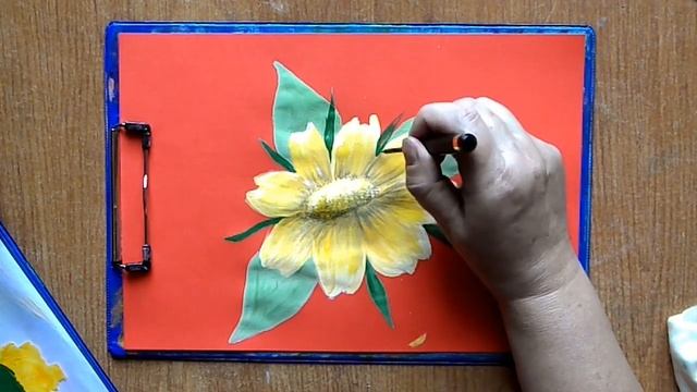 Как нарисовать цветы акрилом или гуашью просто/Открытка своими руками. Часть 1. #tobecreative смотреть онлайн