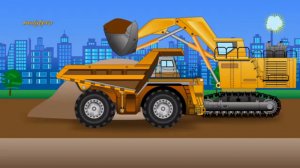 Мультики про машинки. Экскаватор. Самосвал. Бульдозер. Машины для детей.