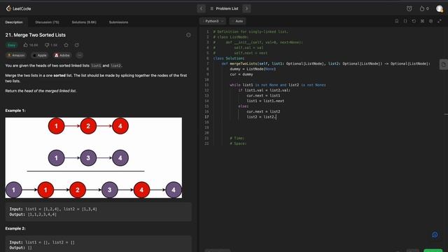 LeetCode 21 - Merge Two Sorted Lists: A Microsoft Journey смотреть онлайн