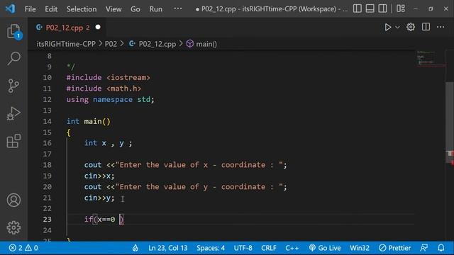 #P02_12 | C++ Coding Que | Find point lies on the x-axis, y-axis or at the origin | @itsRIGHTtime смотреть онлайн