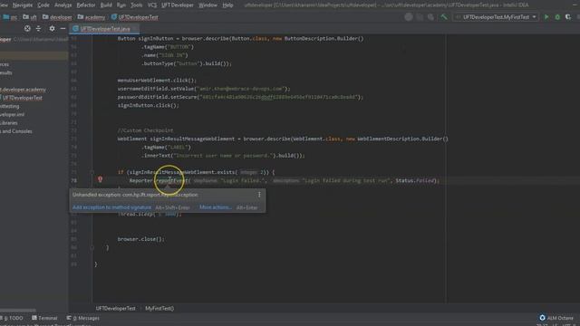 Define Custom Checkpoints using EXISTS Method using IntelliJ смотреть онлайн