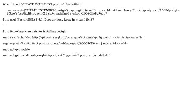 GIS: CREATE EXTENSION postgis returns error? смотреть онлайн