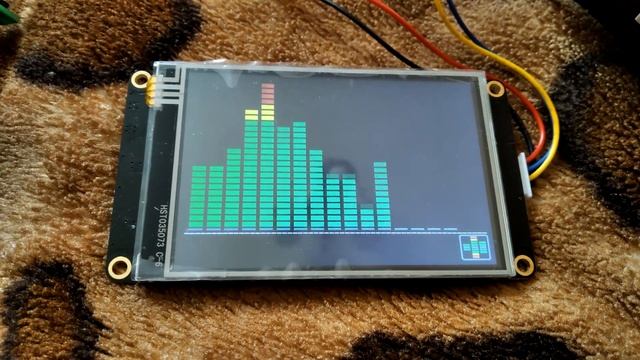Анализатор аудио спектра LCD TFT Nextion 3,5 + Arduino. смотреть онлайн