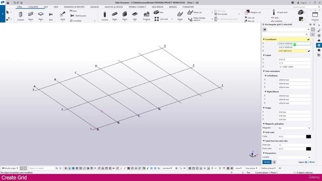 Modeling a Warehouse in Tekla Structure | Part-2 | Creating Grid смотреть онлайн