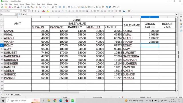 Libre Office Calc Practical table 6 смотреть онлайн