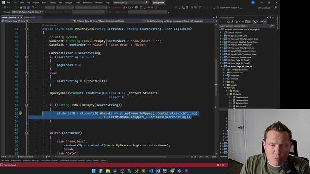 C# dotnet core 6.0 Razor Pages with Entity Framework in ASP.NET Core—Paging, Filter, Sort (3 of 8 смотреть онлайн