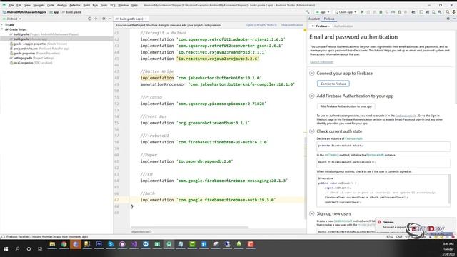 Android Development Tutorial - My Restaurant part 40b Shipper App Authentication with MySQL backend смотреть онлайн