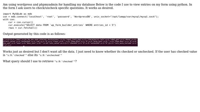Query to Access a specfic data in the row using python смотреть онлайн