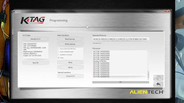 Cloning an AUDI MED9.1 ECU using KTAG bench programmer - reading & writing through BDM смотреть онлайн