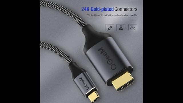 USB C to HDMI Cable Adapter, QGeeM Braided 4K@60Hz Cable Adapter смотреть онлайн