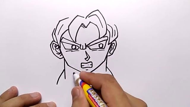 VERY EASY !, How to turn word GOKU into CARTOON for kids / learn how to draw