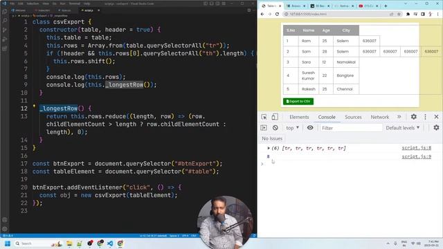 HTML Table to CSV File Download Pure JavaScript | Tutor Joes | Tamil | Project - 24 /100 смотреть онлайн