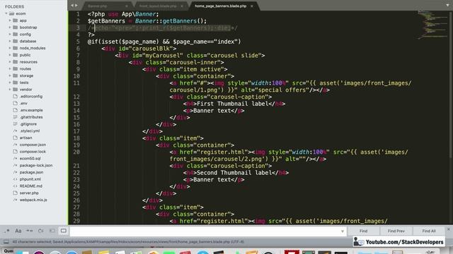 #62 Make E-com in Laravel 7 | Make Home Page Banners Dynamic (IV) | Display Banners at Index Page смотреть онлайн