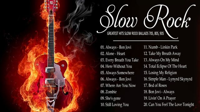 Aerosmith, Scorpions, Bon Jovi, U2, Ledzeppelin - Greatest Hits Slow Rock Ballads 70s, 80s, 90s