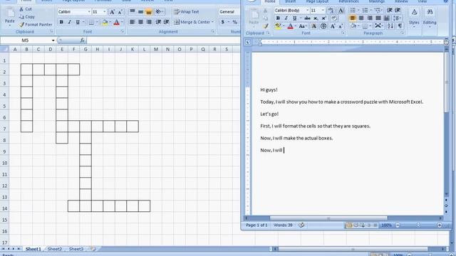 how to make a crossword puzzle with excel part 1 смотреть онлайн