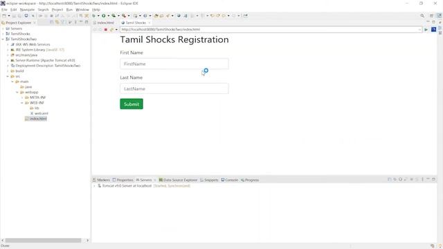Servlet Example Registration page in Eclipse IDE Java смотреть онлайн