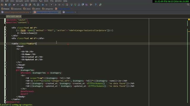 Laravel 5.2 Setting up Categories and creating categories смотреть онлайн