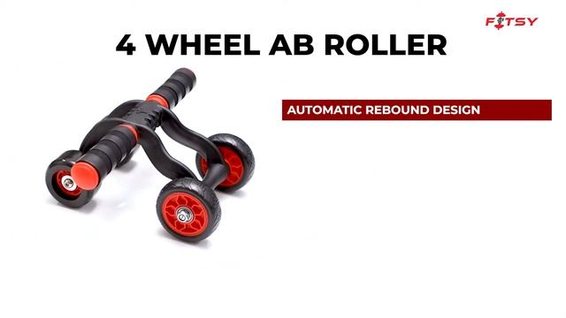 FITSY Automatic Rebound Design 4-Wheel Ab Roller With Knee Mat | Abdominal Workout Equipment смотреть онлайн